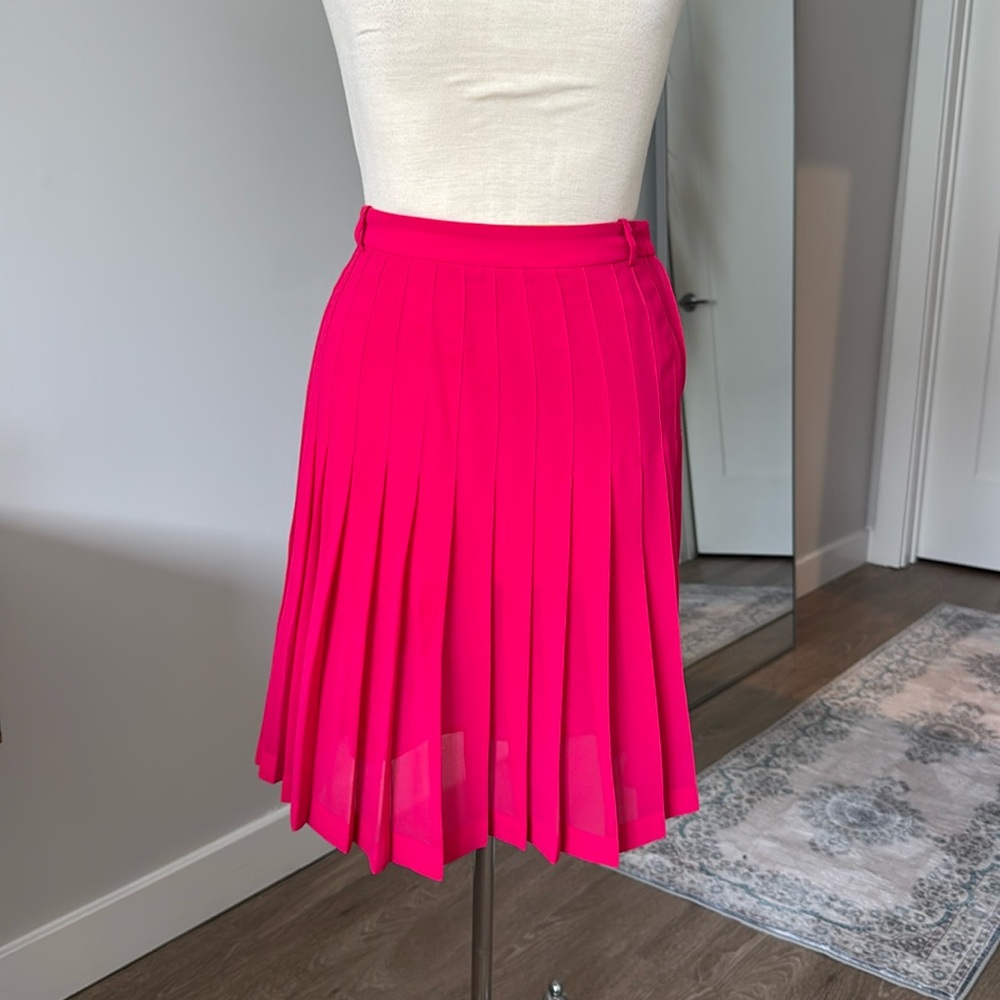BCBG Hot pink accordion skirt
